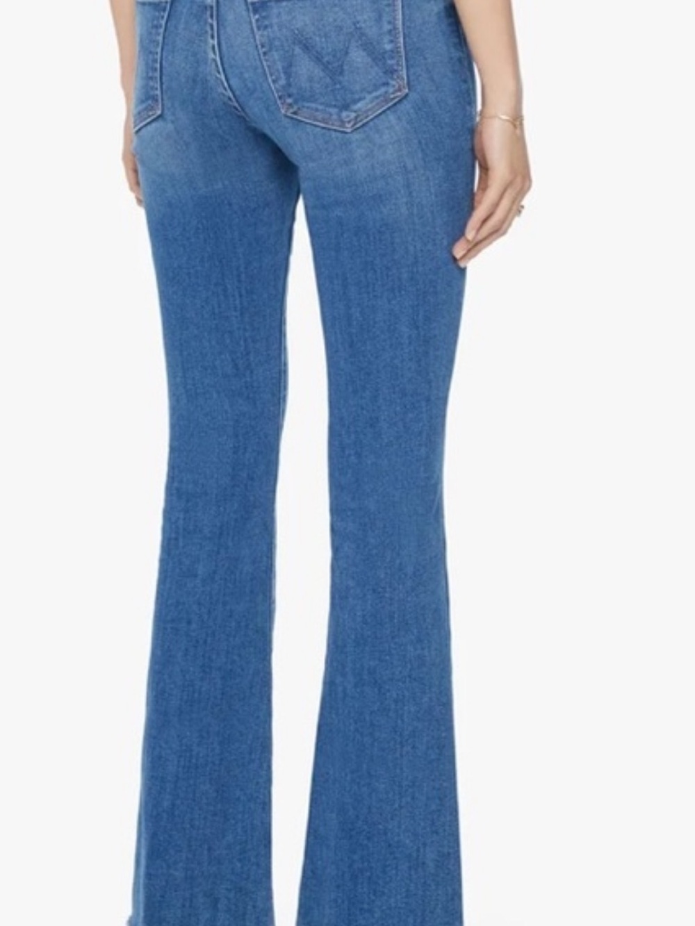 MOTHER Mid-Blue High-Rise Flare Jeans